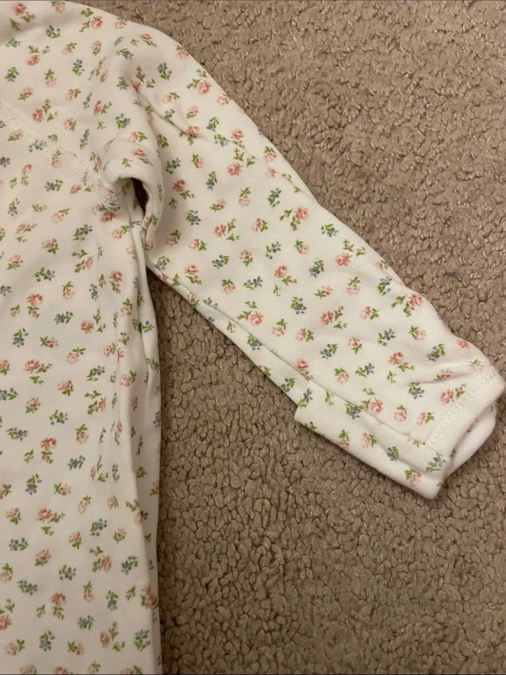 Ralph Lauren Cream Floral Footed One-Piece